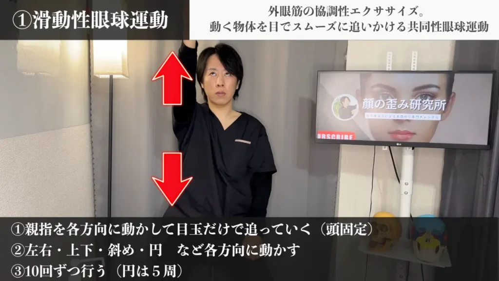 外眼筋エクササイズ（滑動性眼球運動）３