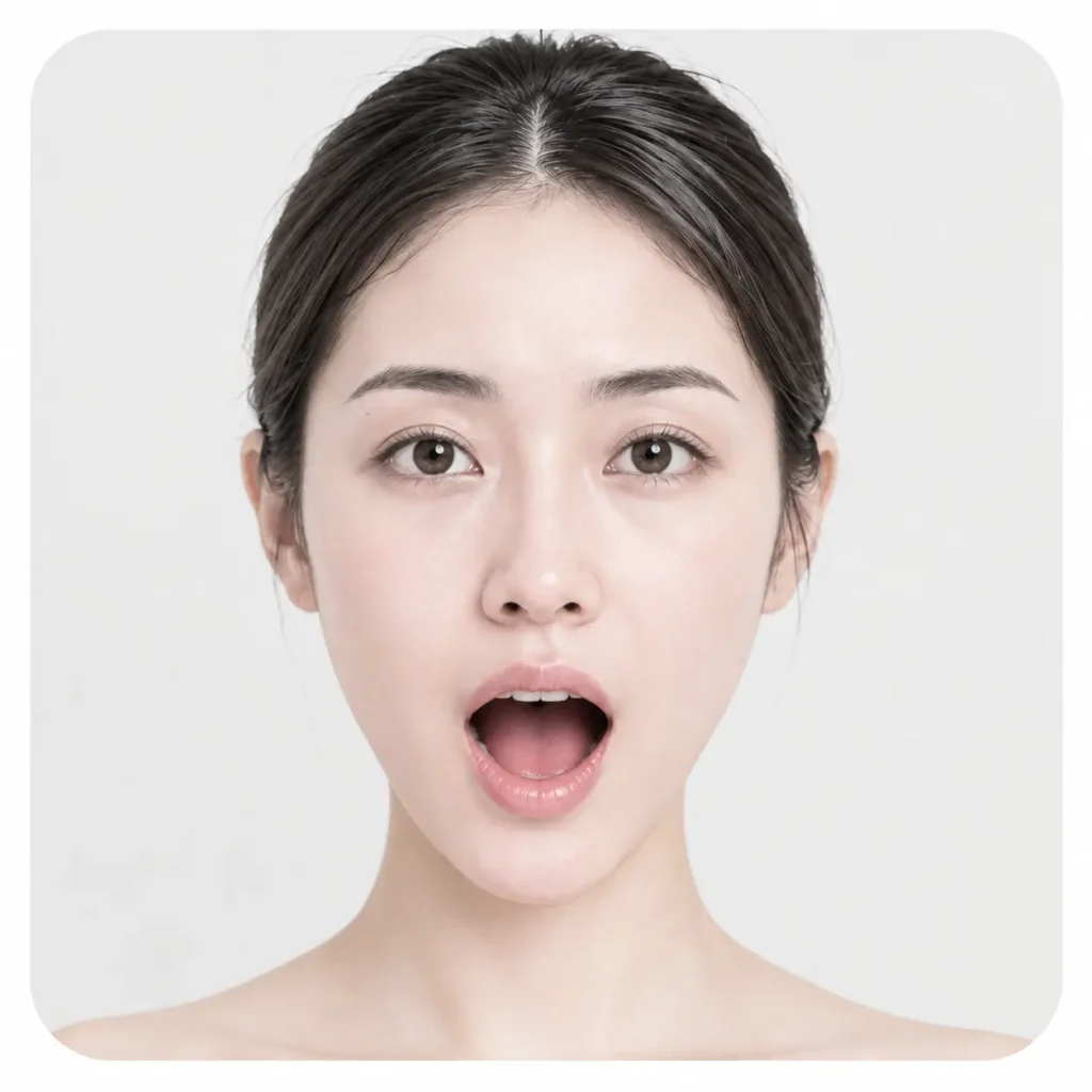 顔の表情:開口