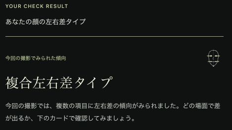 顔の歪み・左右差診断ツールの使い方結果