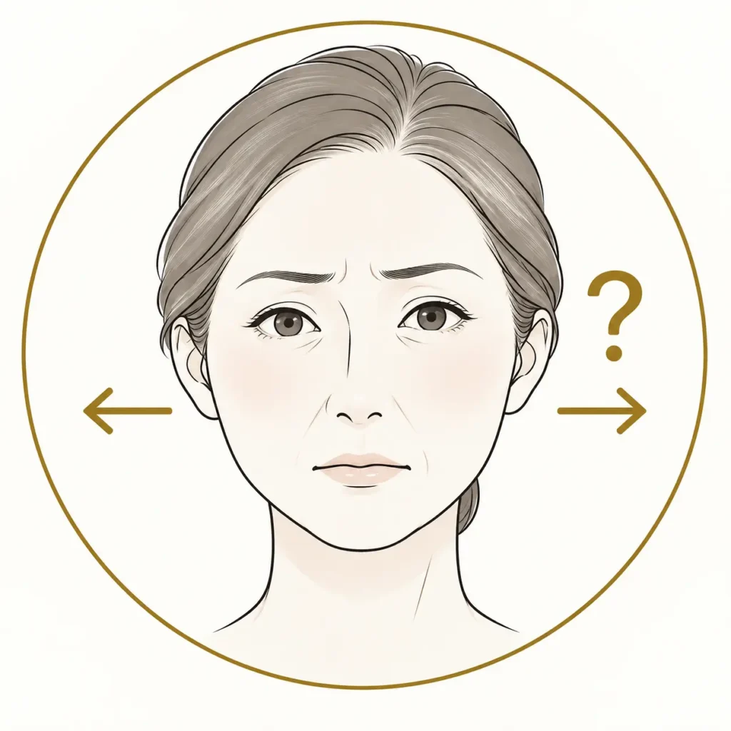 顔の歪みの状態悩み
